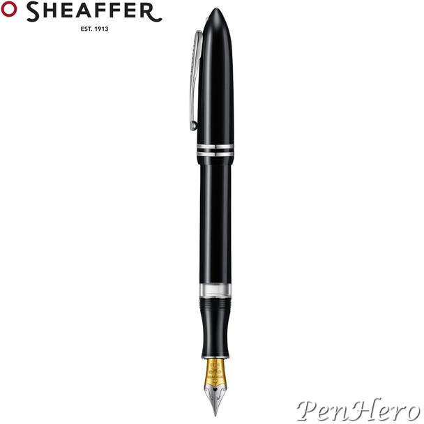 Sheaffer Balance III Black with Chrome Plated Trim Piston-Fill Fountain Pen Fine
