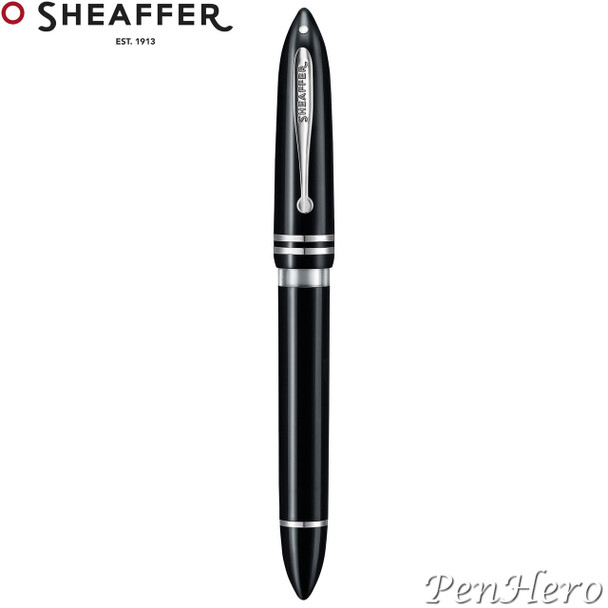 Sheaffer Balance III Black with Chrome Plated Trim Piston-Fill Fountain Pen Broad