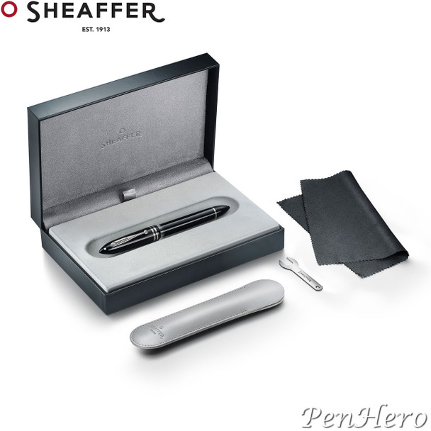 Sheaffer Balance III Black with Chrome Plated Trim Piston-Fill Fountain Pen Broad