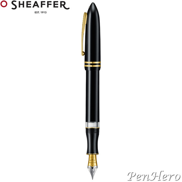 Sheaffer Balance III Black with Gold Plated Trim Piston-Fill Fountain Pen Broad