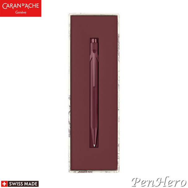 Caran d'Ache 849 Toile de Jouy Burgundy Special Edition Ballpoint Pen
