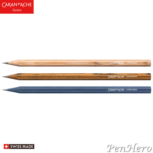 Caran d'Ache Toile du Jouy Color Set of 3 Wood HB Pencils