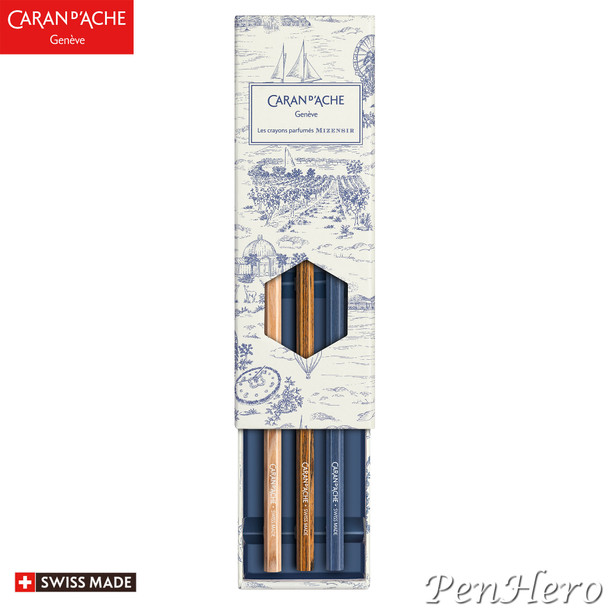 Caran d'Ache Toile du Jouy Color Set of 3 Wood HB Pencils