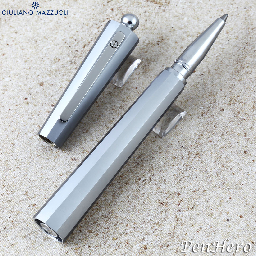 Giuliano Mazzuoli Miniofficina Micrometer Brushed Chrome Ballpoint Pen