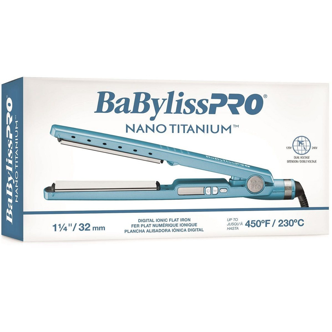 BaBylissPRO Nano Titanium Digital Ionic Flat Iron 1-1/4