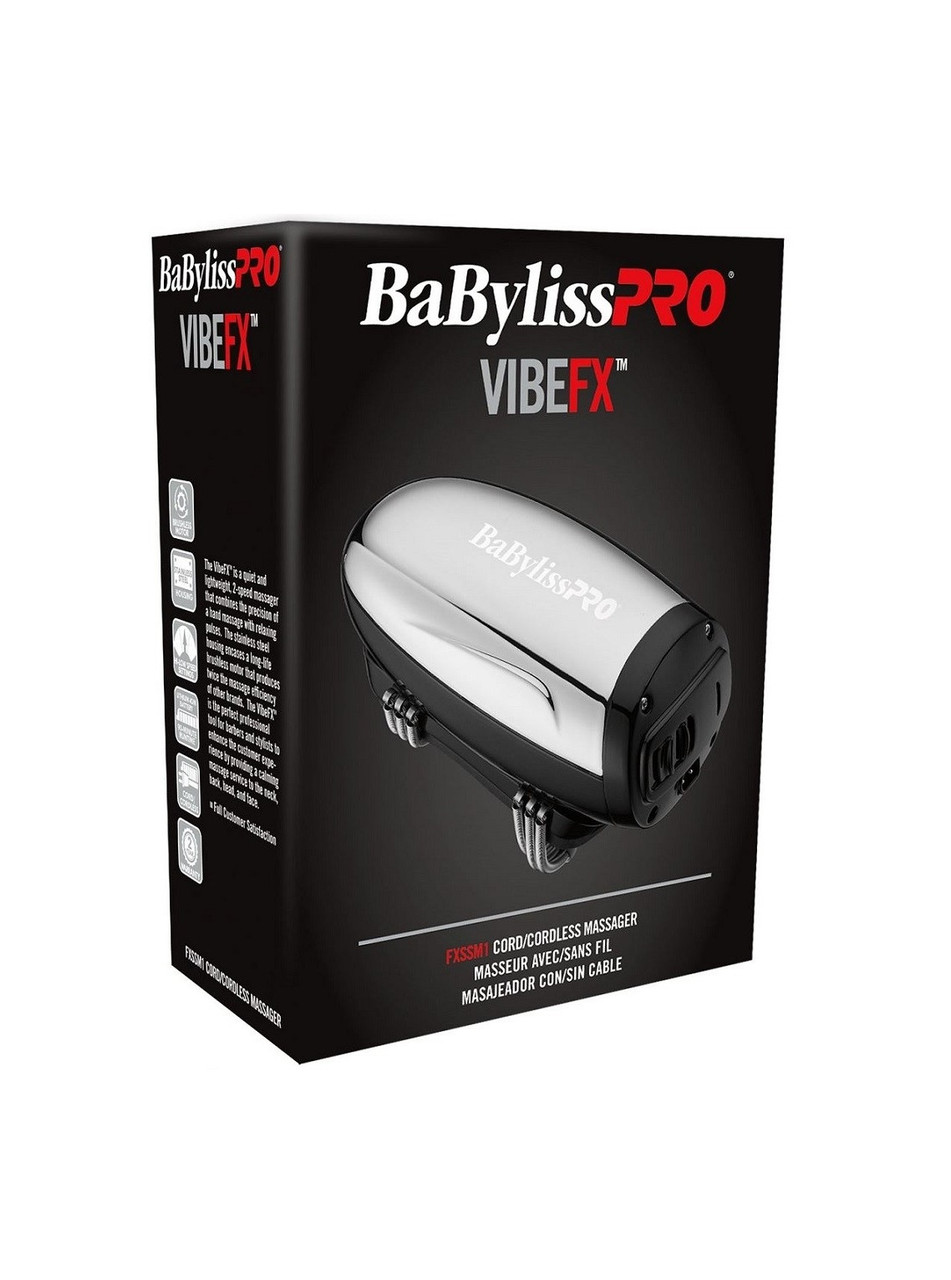 BaBylissPRO Silver VibeFX Cord/Cordless Massager - Barber Salon Supply