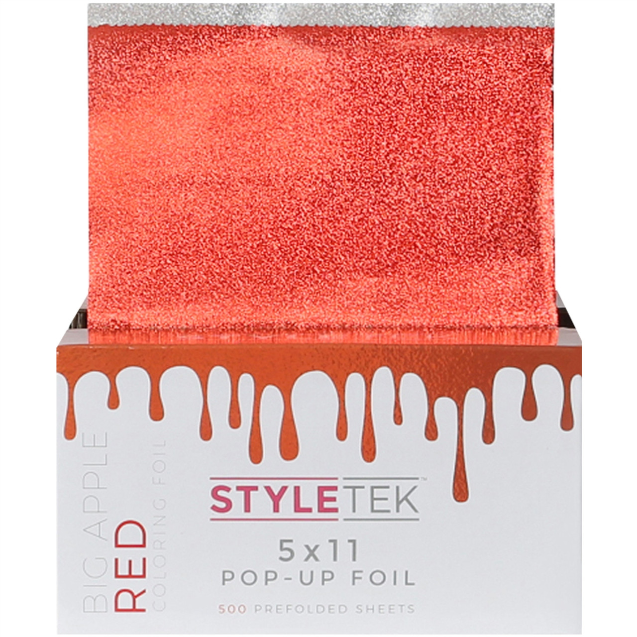 Styletek Coloring Foil Big Apple Red 5x11 500CT - Barber Salon Supply