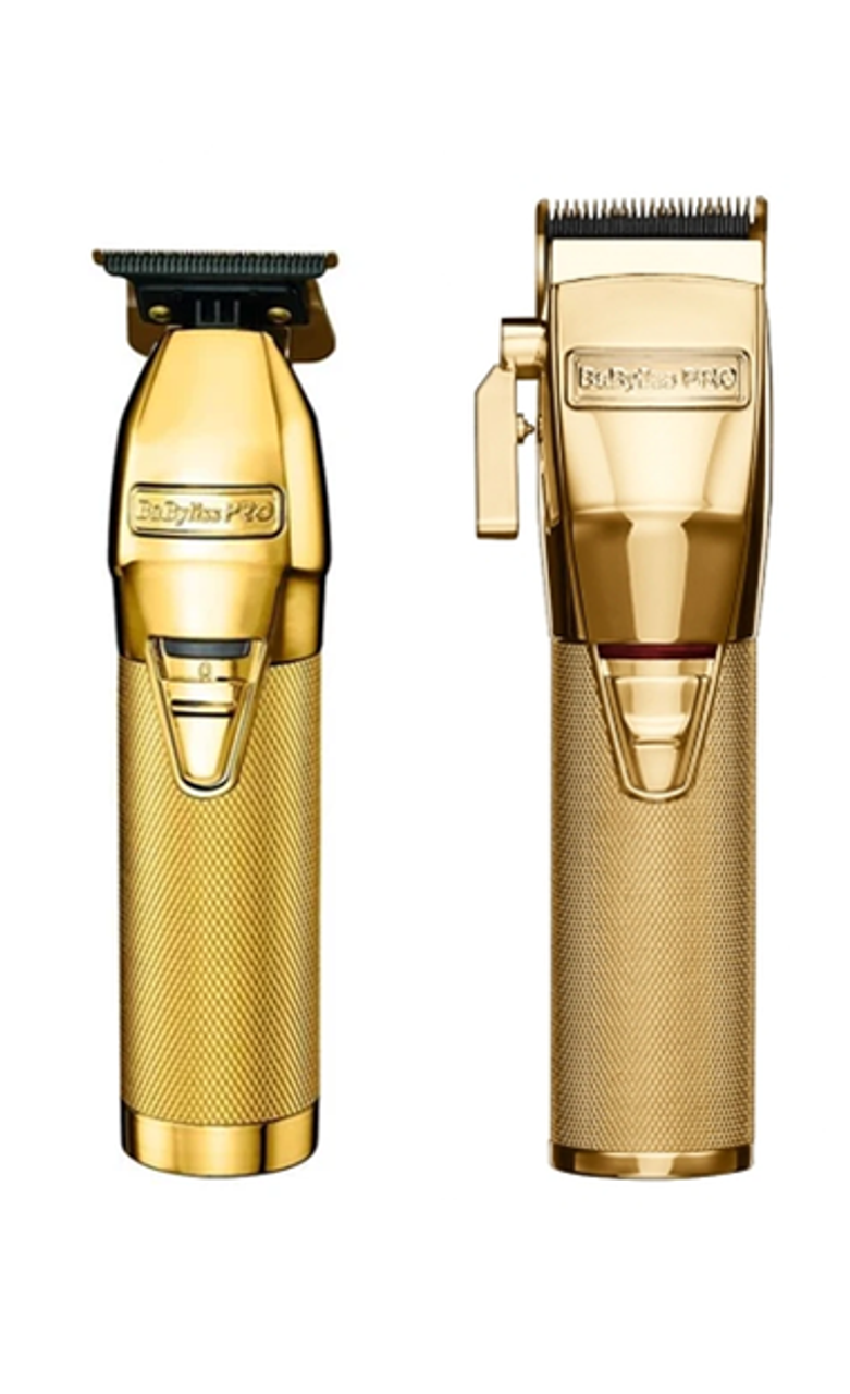 BaByLiss Pro Super Motor Clipper + Skeleton Trimmer Gold