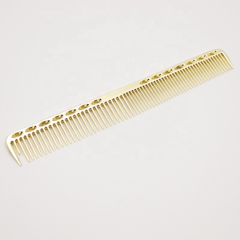 Gold Aluminum Metal Hair Cutting Comb Barber Salon Supply