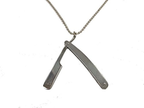 Silver Straight Razor Necklace - Barber Salon Supply