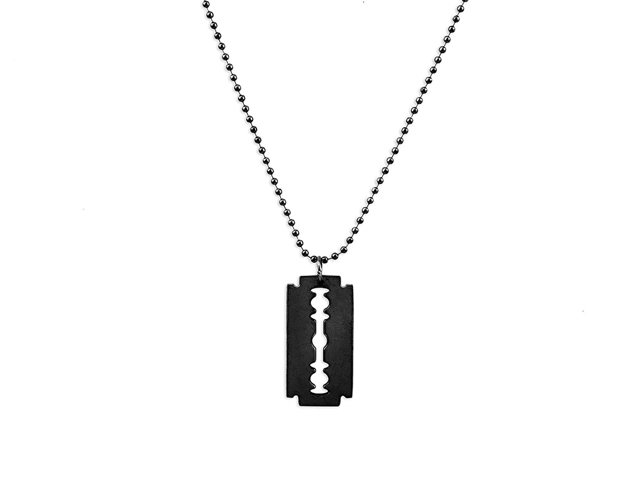 Steel Razor Blade Necklace with Ball Chain