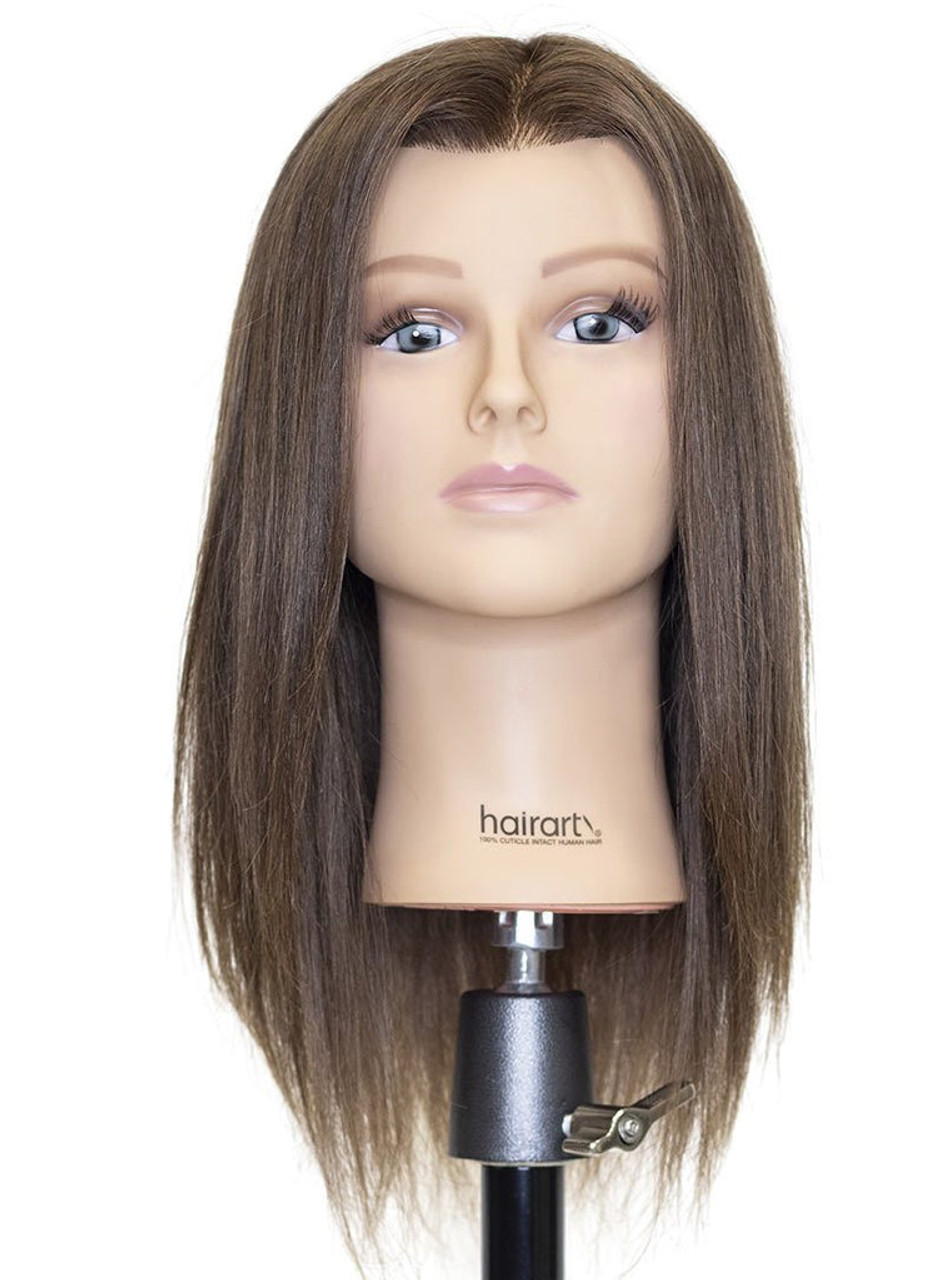 Hairart Mannequin Head Emma 100% European Hair Medium Brown