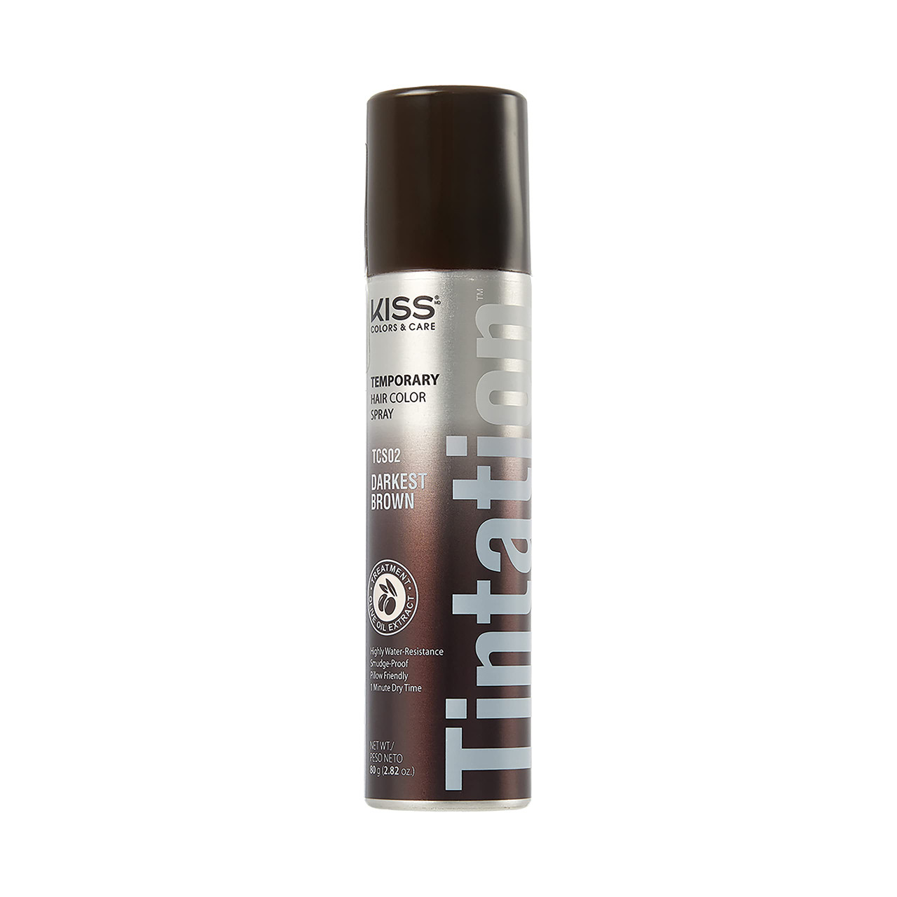 Kiss Tintation Temporary Hair Color Spray 6 oz Black Color