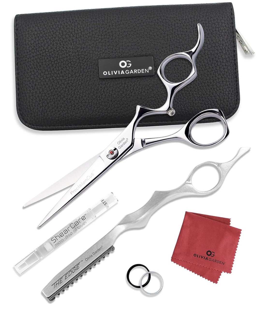 Olivia Garden Precision Cut 6.5'' Shears and The Edge Razor Set