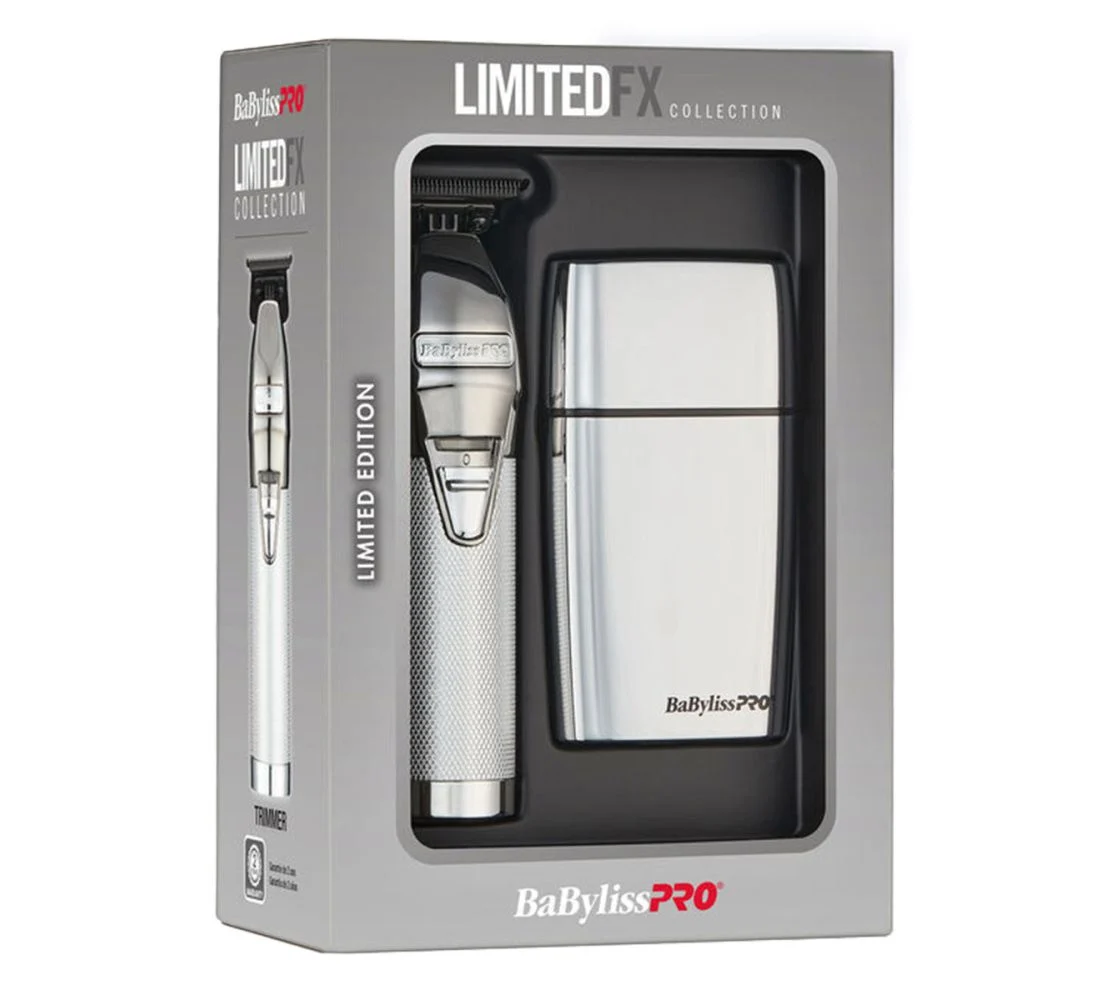 BaBylissPRO LimitedFX Silver Trimmer & Double Foil Shaver Duo Set