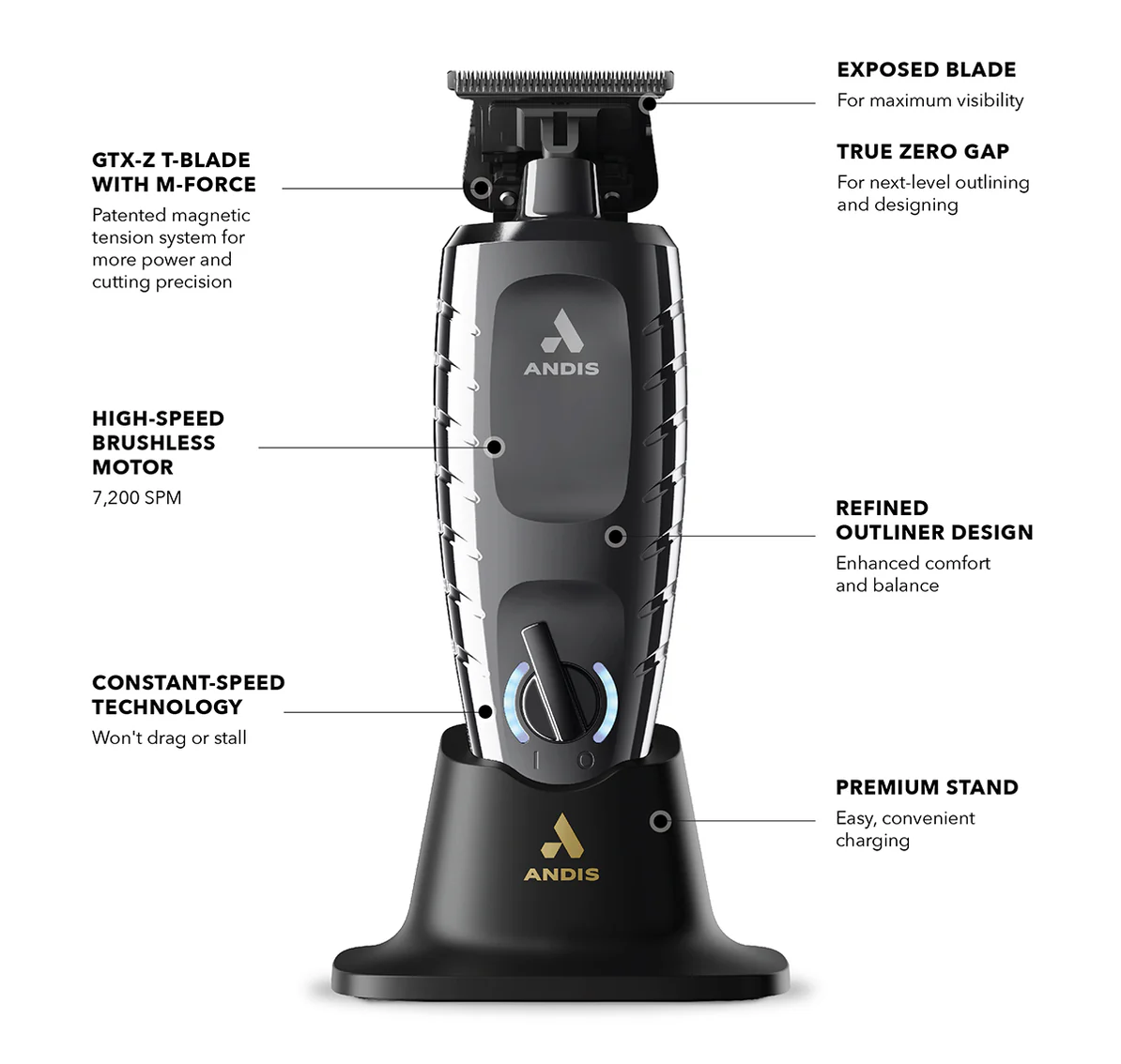 脱毛・除毛 andis GTX-EXO Cordless Trimmer Andis GTX-EXO II Cordless Trimmer with M-Force - Barber Salon Supply