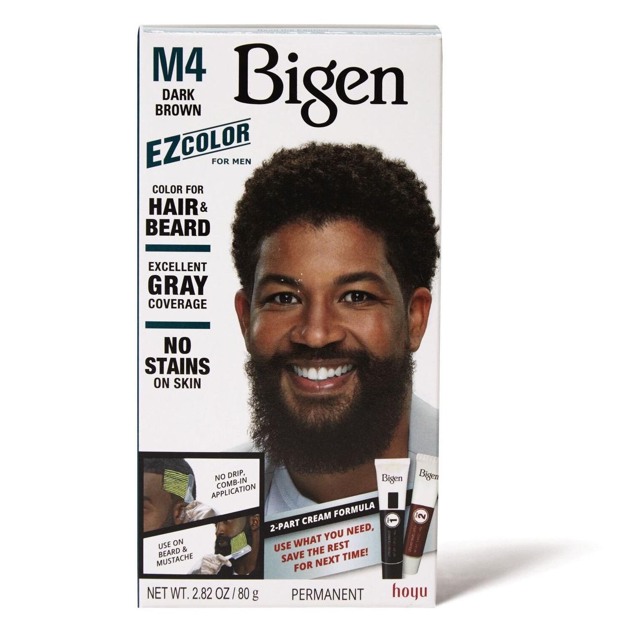 Bigen EZ Color For Men Hair Color For Hair & Beard 2.82 oz M4 Dark
