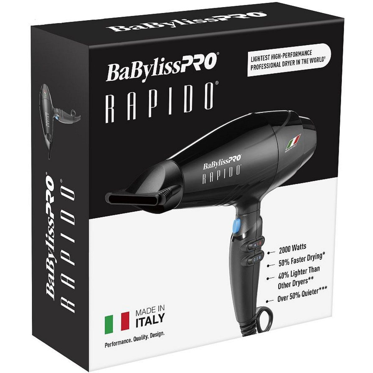 BaBylissPRO Rapido Dryer Black - Barber Salon Supply