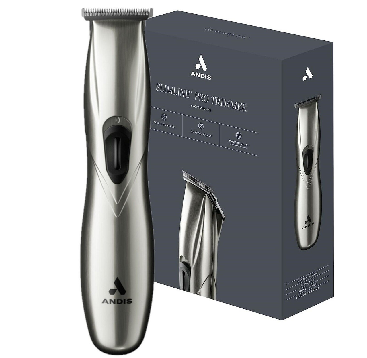 Andis Slimline Pro Li Trimmer (Chrome) - Barber Salon Supply