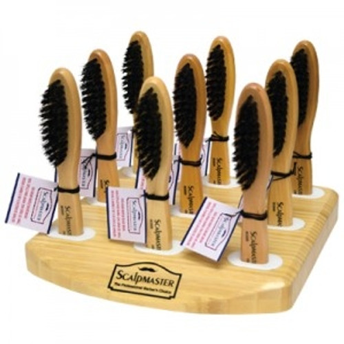 Scalpmaster 100% Boar Bristle Beard Brush - 4 Row  Display