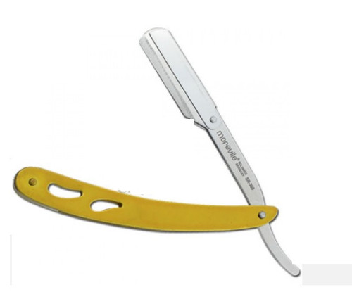 Moreville Swing Lock Gold/Silver Metal Straight  Razor, swing lock, butterfly razor, 