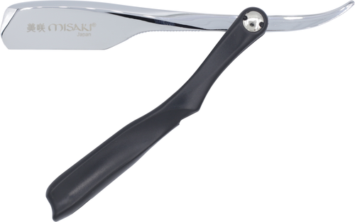 Misaki Katana Pinch Type Folding Shavette Razor Black/Silver (MR-01SL)