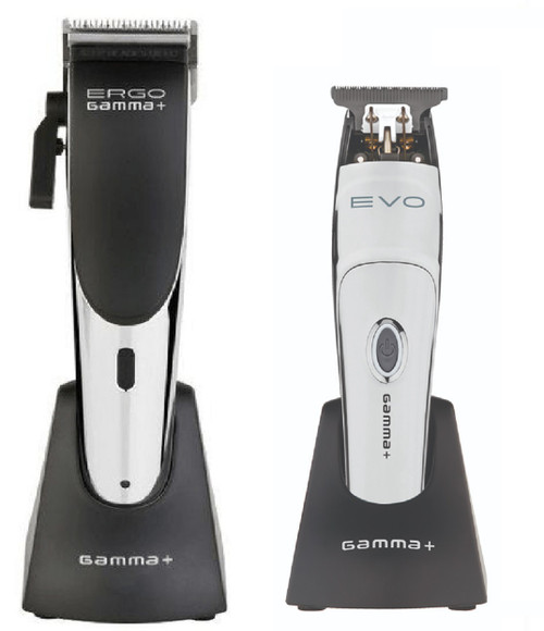 Gamma+ X-Ergo Professional Clipper and X-Evo Trimmer Duo Set - Barber Salon  Supply