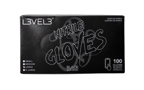 L3VEL3 Nitrile Gloves Black 100pk (L3-GLV) 
