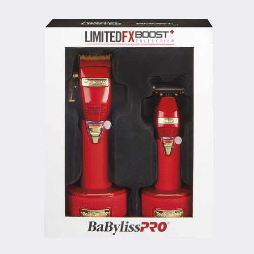 BaBylissPRO RedFX Boost+ Limited Edition Clipper & Trimmer Duo with Charging Base