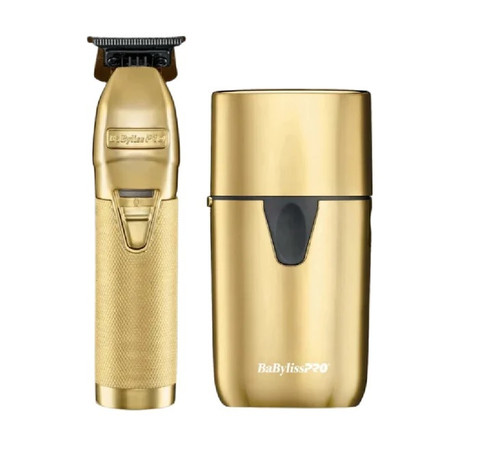 BaByliss PRO Limited Edition Gold FX Trimmer & UV Single-Foil Shaver Set