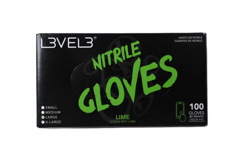 L3VEL3 Nitrile Gloves Lime Green 100pk (L3-GLV-GRN)