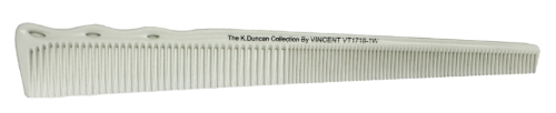 Vincent K.D. Collection Ceramic White Narrow Tapering Comb 7" (VT1718-1W)