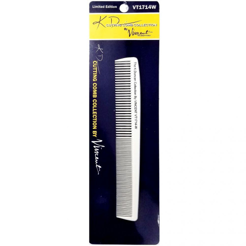Vincent K.D. Collection Ceramic White Styling Comb 7.25" (VT1714W)