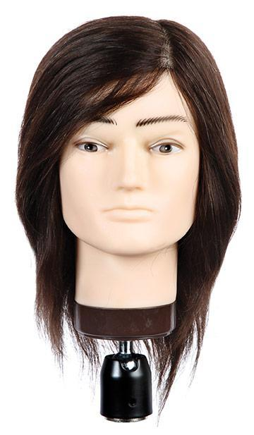 HairArt "Alex" Mannequin Head 100% Human Hair -Brown (HART-84MD)