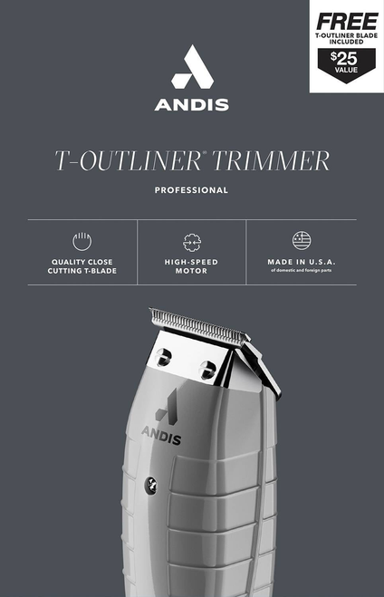Andis T-Outliner Trimmer  Free T-Outliner Blade Included