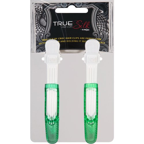 CROC TrueSilk Hair Clips Green/White