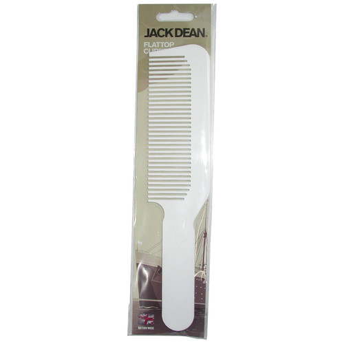 Jack Dean Flat Top Comb White Barber Salon Supply