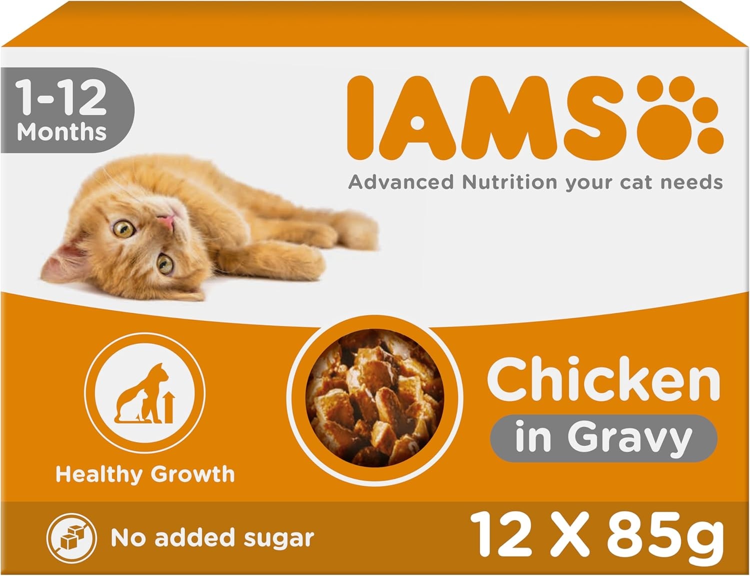 IAMS Delights Cat Pouch Kitten Chicken In Gravy 12 x85g x 2