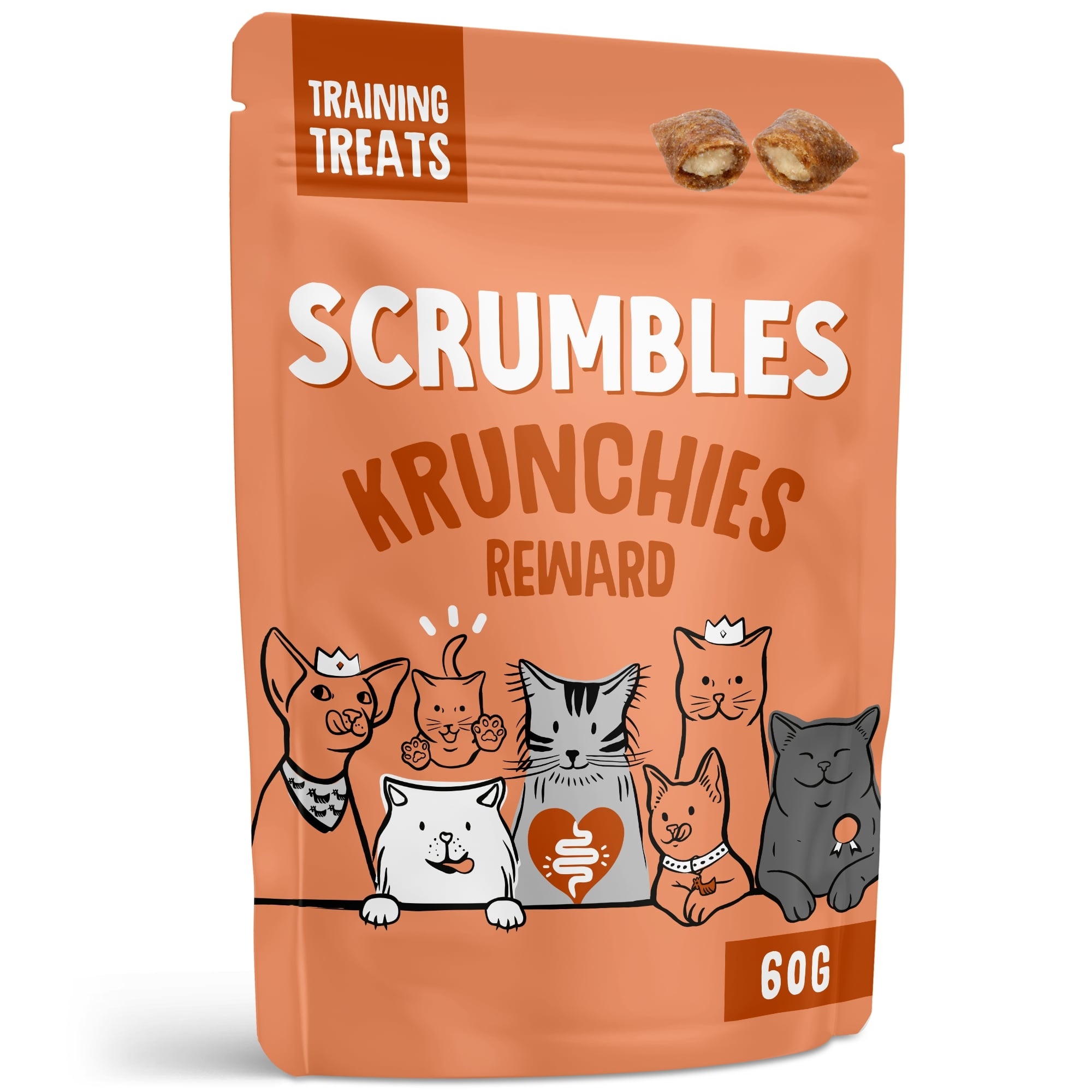 Scrumbles Krunchies Chicken Training Cat Pillow Treats 60g