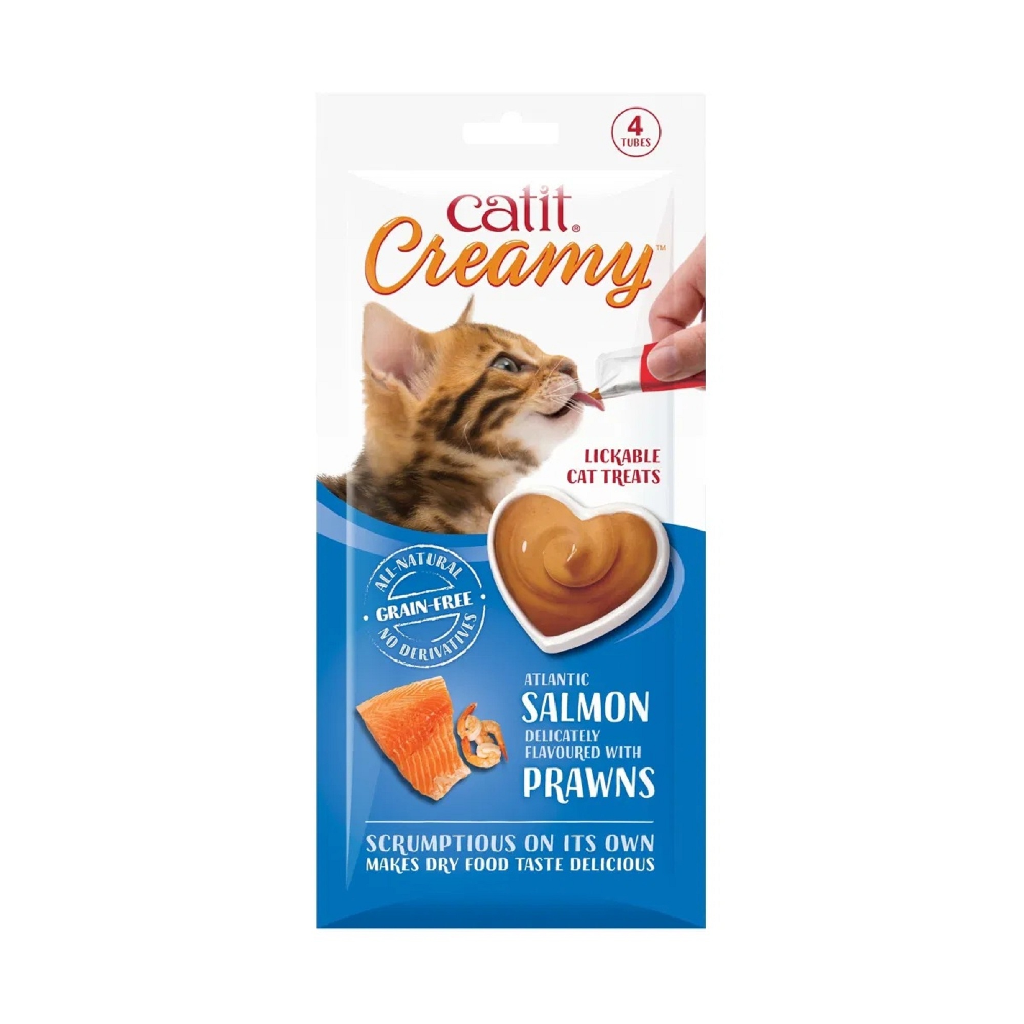 Catit Creamy Cat Treats Salmon & Prawns 4 x 10g