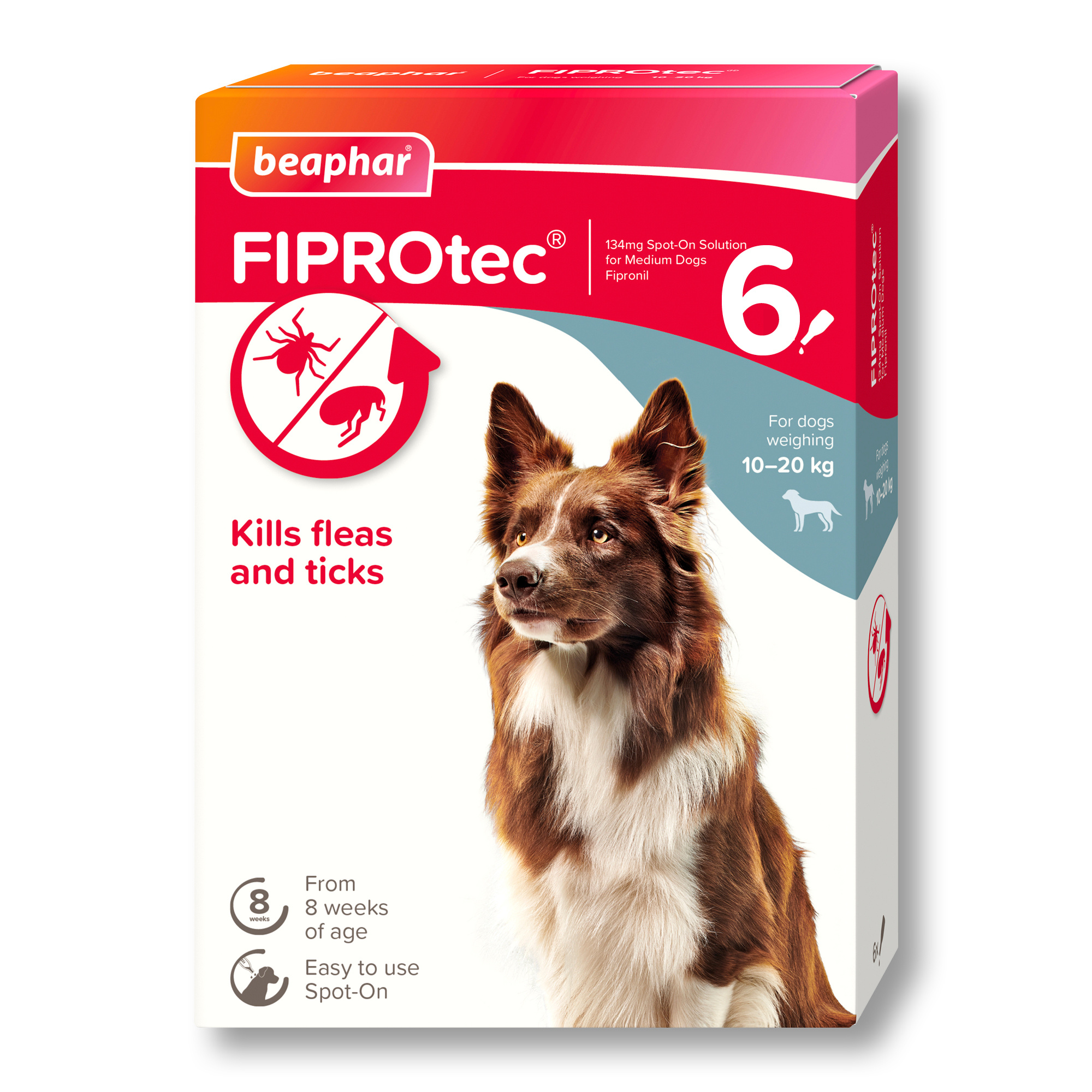 Beaphar FIPROtec Spot-On for Medium Dogs 6 Pack
