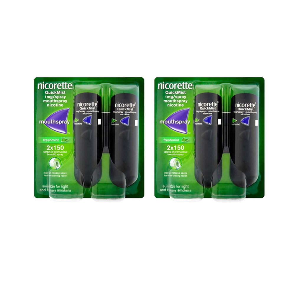 Click to view product details and reviews for Nicorette Freshmint Quickmist Mouth Spray 1mg 8 Week Bundle 4 X 150 Spray.