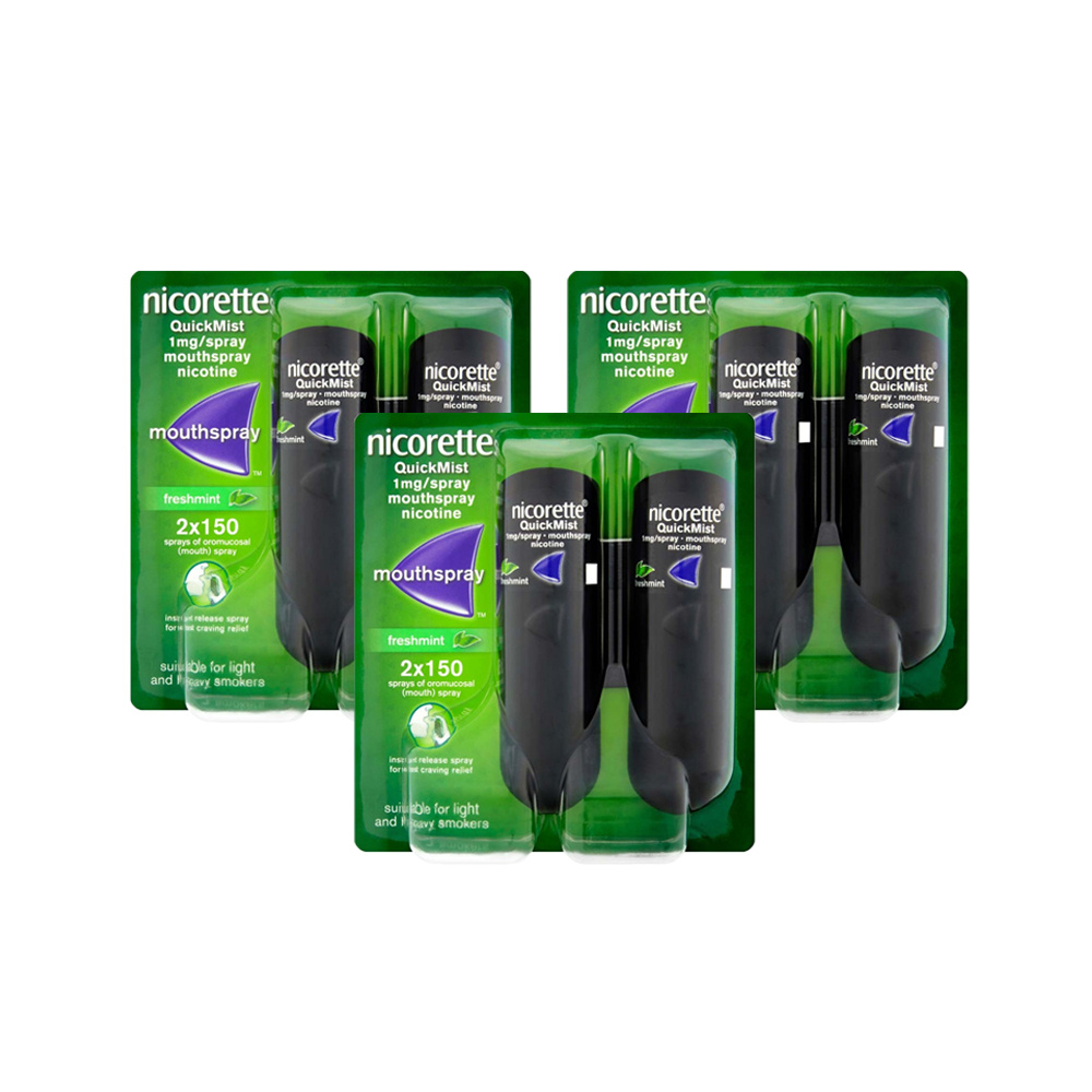 Click to view product details and reviews for Nicorette Freshmint Quickmist Mouth Spray 1mg 12 Week Bundle 6 X 150 Spray.
