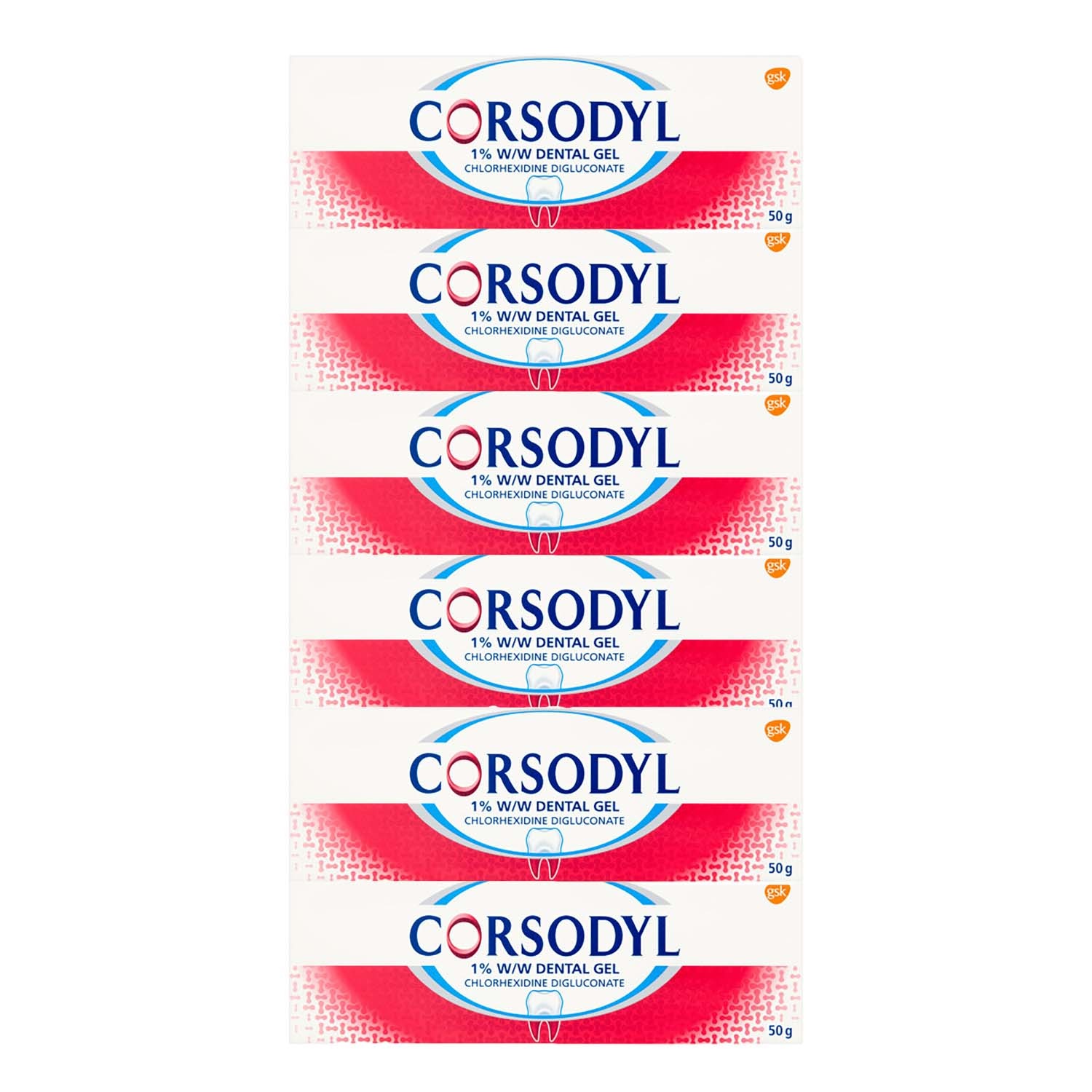 Corsodyl Red/Yellow 1% W/W Gum Problem Treatment Dental Gel 50G