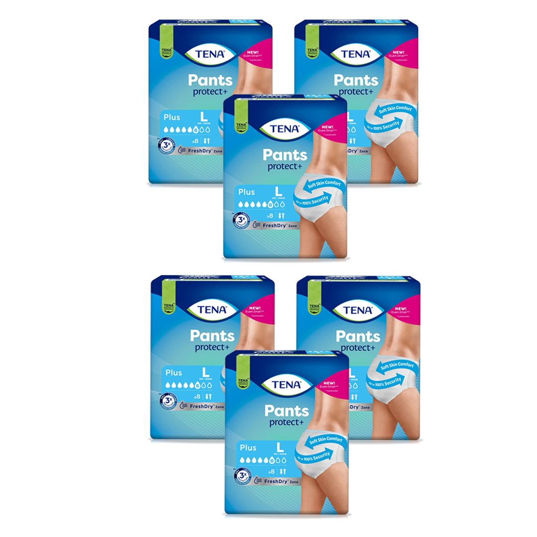 TENA Incontinence Pants Plus Large Size 8 Pack