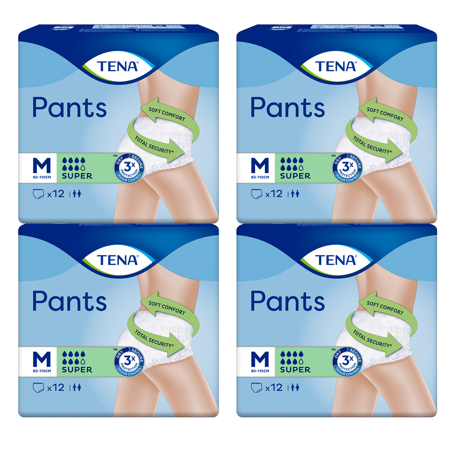 TENA Incontinence Pants Super Medium Size 12 Pack