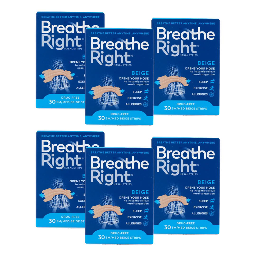 Breathe Right Beige Congestion Relief Nasal Strips Small/Medium 30 Strips