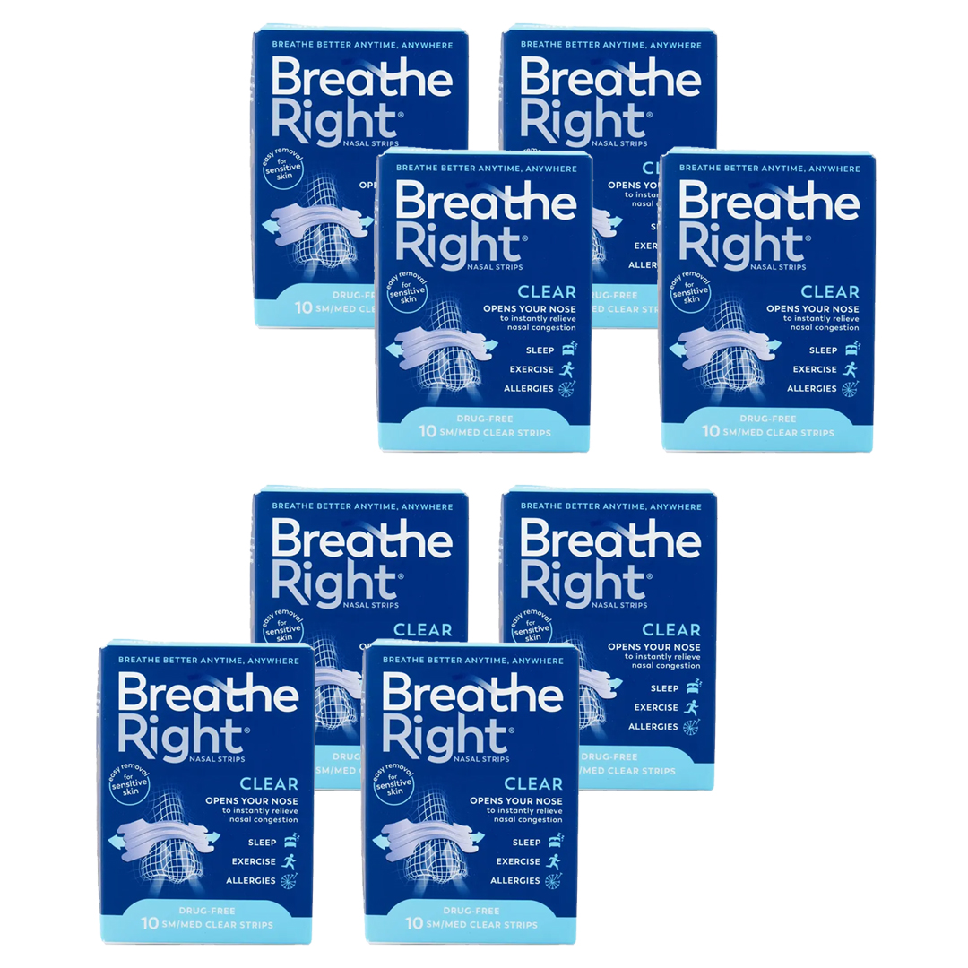 Breathe Right Congestion Relief Nasal Strips Clear Small/Medium 10 Strips
