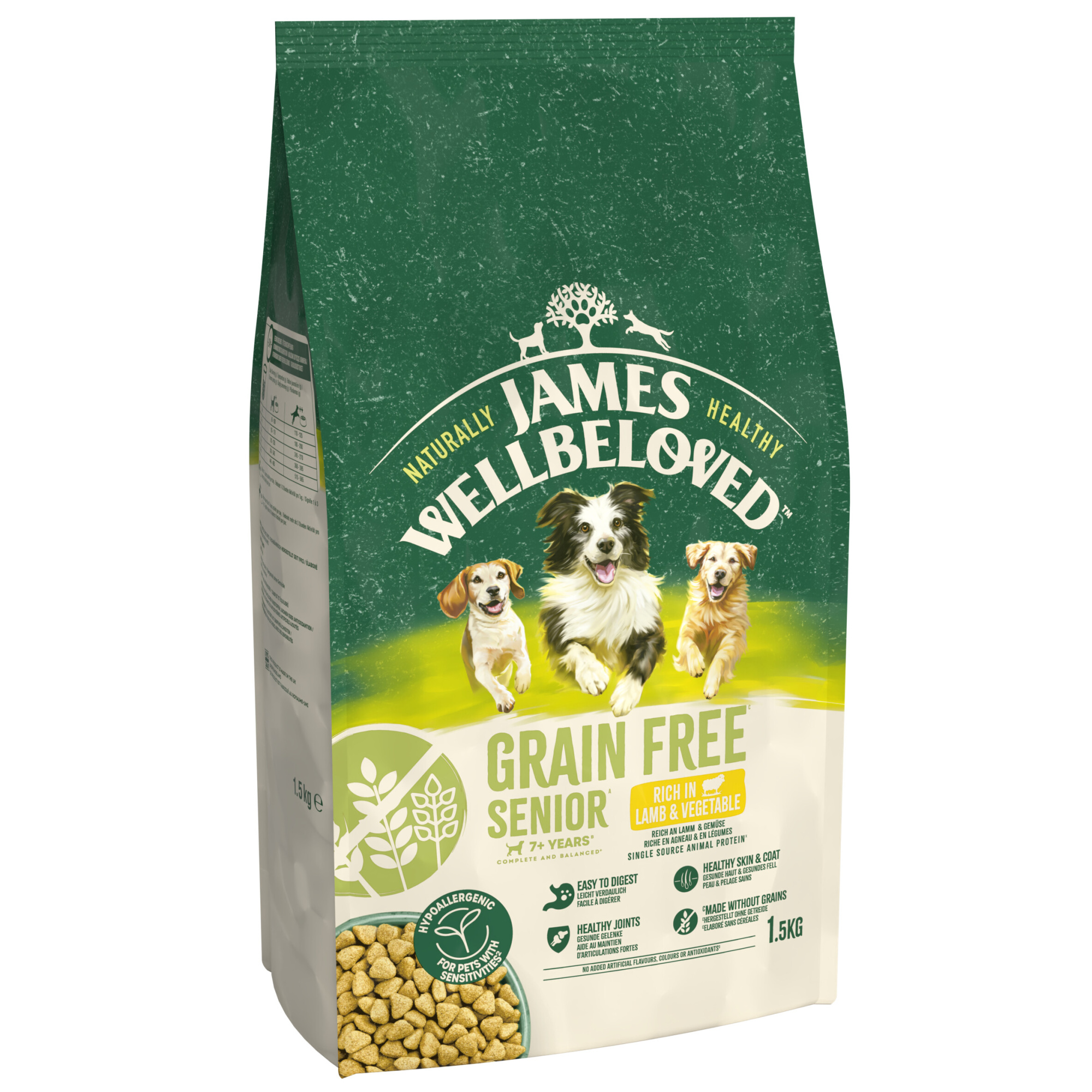 Image of James Wellbeloved Dry Dog Grain Free Senior Lamb & Veg 1.5kg 1.5 kg