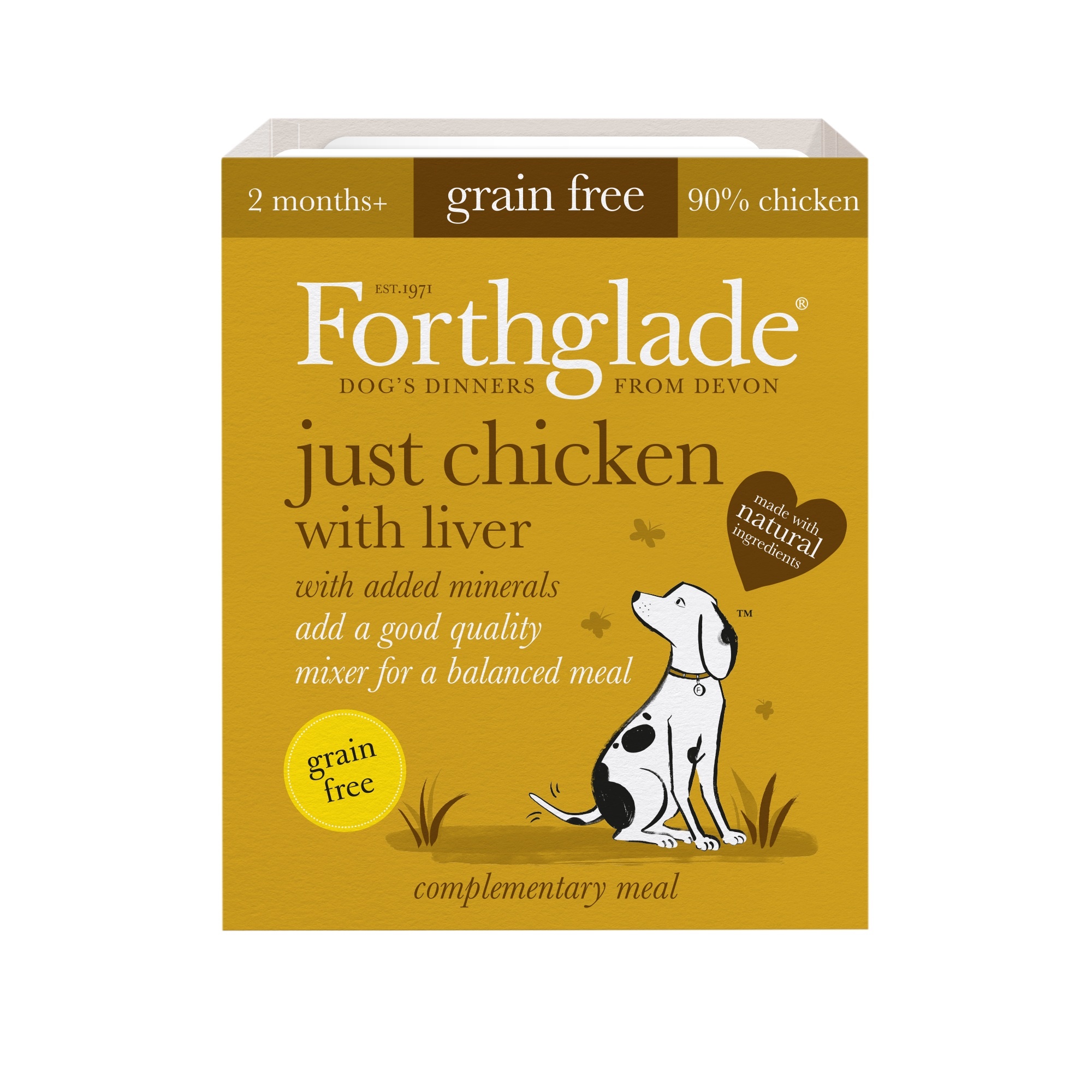 Image of Forthglade Adult Dog Grain Free Just 90% Chicken Liver 395g 18pk 0.395 kg